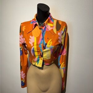 Elsie Fred Colorful Abstract Print Women's Top